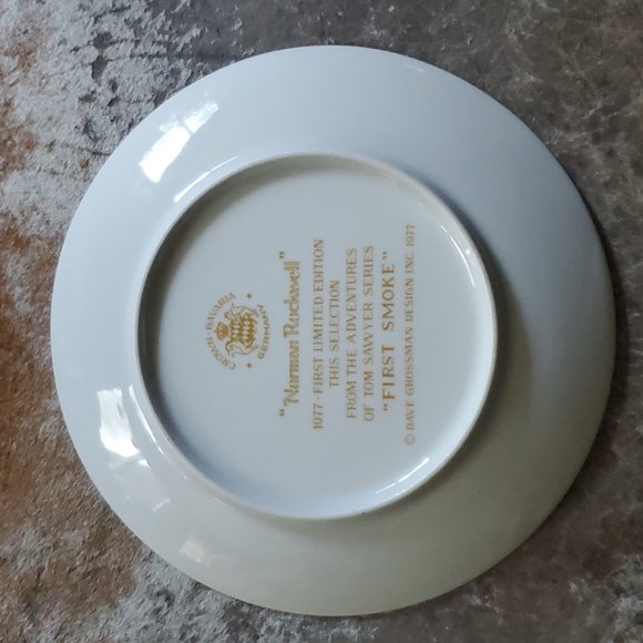 Norman Rockwell Plate 1977 Adventures Of Tom Sawyer Series “First Smoke” - Picture 2 of 4